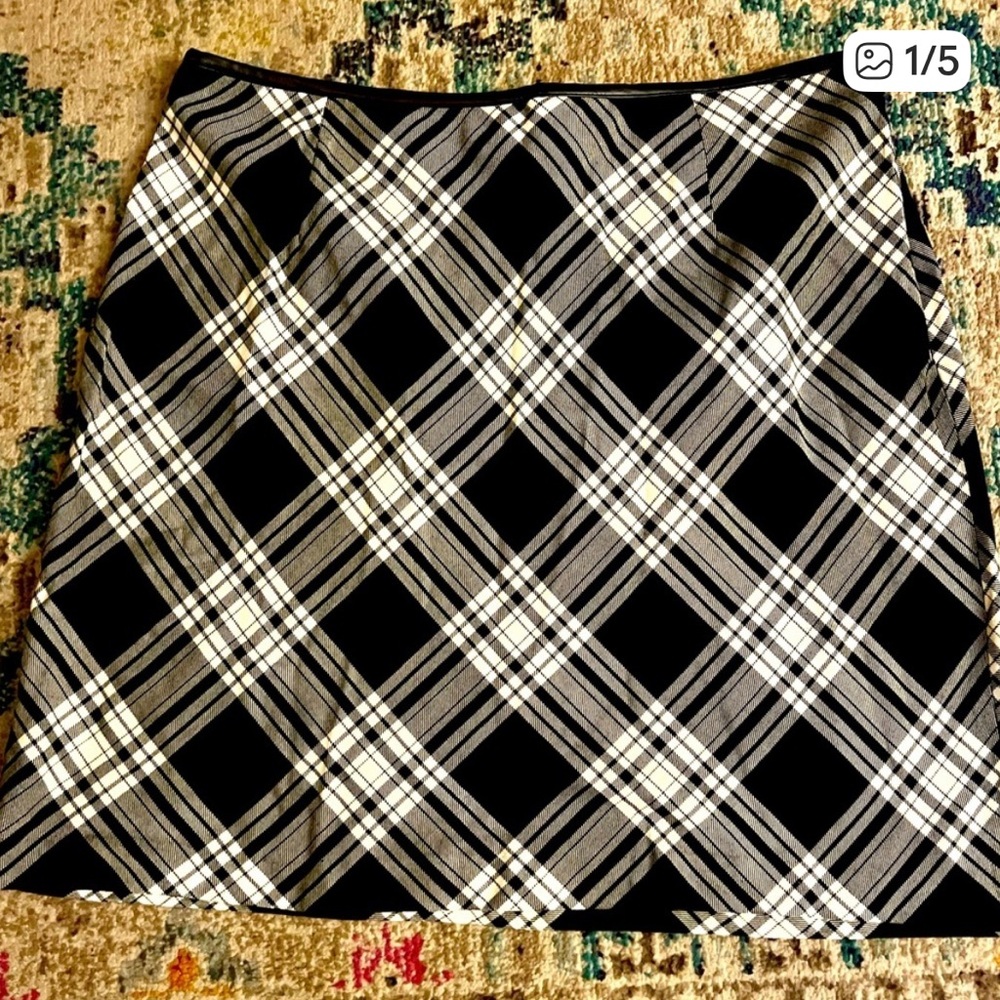 Vintage 90’s - Lane Bryant/Venezia Black & White plaid Mini Skirt